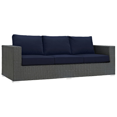 Modway Furniture Outdoor Sofas and Sectionals, Blue,navy,teal,turquiose,indigo,aqua,SeafoamGreen,emerald,teal, Loveseat,Sectional,Sofa, Canvas,Navy, Complete Vanity Sets, Sofa Sectionals, 889654025344, EEI-1860-CHC-NAV