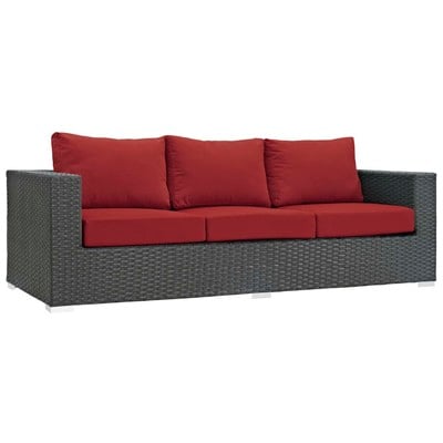Sofas and Loveseat Modway Furniture Sojourn Canvas Red EEI-1860-CHC-RED 889654119029 Sofa Sectionals RedBurgundyruby Loveseat Love seatSectional So Sofa Set set 