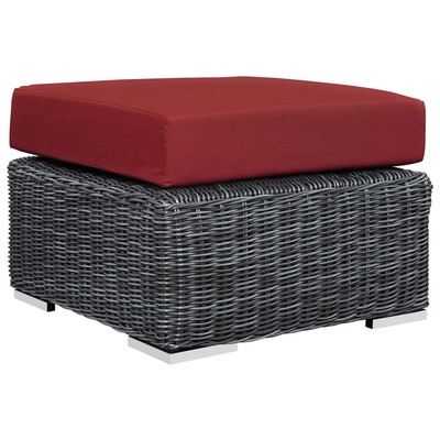Ottomans and Benches Modway Furniture Summon Canvas Red EEI-1869-GRY-RED 889654119128 Sofa Sectionals Red Burgundy ruby 