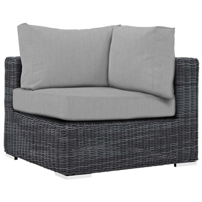 Modway Furniture Outdoor Sofas and Sectionals, Gray,Grey, Sectional,Sofa, Canvas,Gray,Light Gray, Sofa Sectionals, 889654119135, EEI-1870-GRY-GRY