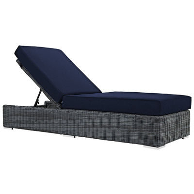 Modway Furniture Outdoor Sofas and Sectionals, Blue,navy,teal,turquiose,indigo,aqua,SeafoamGreen,emerald,teal, Sectional,Sofa, Canvas,Navy, Complete Vanity Sets, Daybeds and Lounges, 889654025788, EEI-1876-GRY-NAV