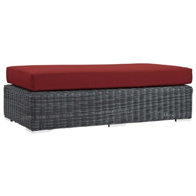 Modway Furniture Ottomans and Benches, Red,Burgundy,ruby, Rectangle, Sofa Sectionals, 889654119265, EEI-1877-GRY-RED