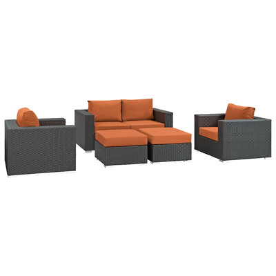 Modway Furniture Outdoor Sofas and Sectionals, Sectional,Sofa, Canvas, Complete Vanity Sets, Sofa Sectionals, 889654025887, EEI-1879-CHC-TUS-SET