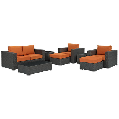 Modway Furniture Outdoor Sofas and Sectionals, Sectional,Sofa, Canvas, Complete Vanity Sets, Sofa Sectionals, 889654025917, EEI-1880-CHC-TUS-SET