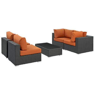 Modway Furniture Outdoor Sofas and Sectionals, Sectional,Sofa, Canvas, Complete Vanity Sets, Sofa Sectionals, 889654025979, EEI-1882-CHC-TUS-SET