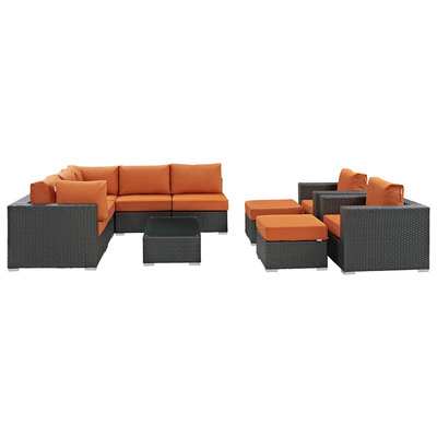 Modway Furniture Outdoor Sofas and Sectionals, Sectional,Sofa, Canvas, Complete Vanity Sets, Sofa Sectionals, 889654026129, EEI-1888-CHC-TUS-SET