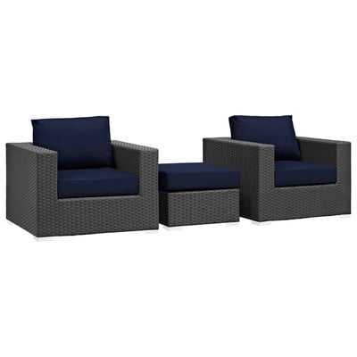 Outdoor Sofas and Sectionals Modway Furniture Sojourn Canvas Navy EEI-1891-CHC-NAV-SET 889654026204 Sofa Sectionals Blue navy teal turquiose indig Sectional Sofa Canvas Navy Complete Vanity Sets 