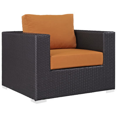 Chairs Modway Furniture Convene Espresso Orange EEI-1906-EXP-ORA 889654026631 Sofa Sectionals Orange Complete Vanity Sets 
