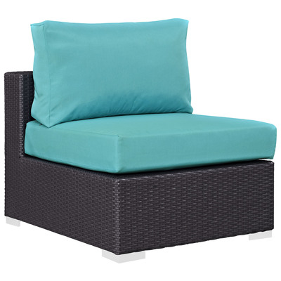 Outdoor Sofas and Sectionals Modway Furniture Convene Espresso Turquoise EEI-1910-EXP-TRQ 889654026822 Sofa Sectionals Sectional Sofa Espresso Complete Vanity Sets 