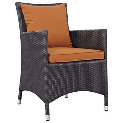 Modway Furniture Dining Room Chairs, Gold,Orange, Armchair,Arm, Steel,Metal,Iron, Espresso,Gold,OCHRE,OrangeMetal,Aluminum,steel,GunMetal,Iron,TITANIUM,BRONZEPowder Coated, Bar and Dining, 889654026969, EEI-1913-EXP-ORA
