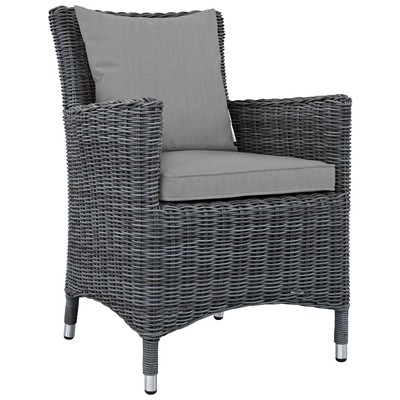 Modway Furniture Dining Room Chairs, Gray,Grey, Armchair,Arm, Steel,Metal,Iron, Canvas,Gray,Smoke,SMOKED,TaupeMetal,Aluminum,steel,GunMetal,Iron,TITANIUM,BRONZEPowder Coated, Bar and Dining, 889654133933, EEI-1935-GRY-GRY