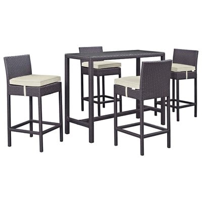 Modway Furniture Outdoor Bar Furniture, Beige,Cream,beige,ivory,sand,nude, Complete Vanity Sets, Bar and Dining, 889654028031, EEI-1964-EXP-BEI-SET