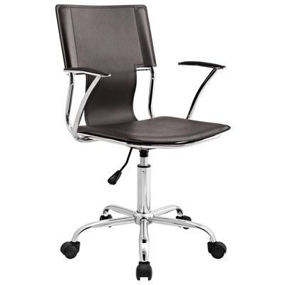 Office Chairs Modway Furniture Studio Brown EEI-198-BRN 848387010300 Office Chairs Brownsable Chrome Metal Steel Stainless S Brown Metal Aluminum Chrome St Complete Vanity Sets 