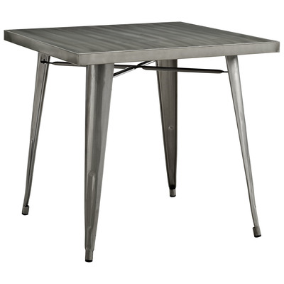 Modway Furniture Dining Room Tables, GrayGrey, Legs,Square, GREY,GrayMetal,Aluminum,BRONZE,Iron,Gunmetal,Steel,TITANIUM, Complete Vanity Sets, Bar and Dining Tables, 889654036418, EEI-2035-GME,Standard (28-33 in)