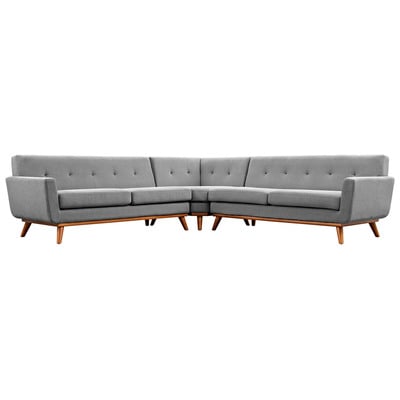 Sofas and Loveseat Modway Furniture Engage Expectation Gray EEI-2108-GRY-SET 889654037422 Sofas and Armchairs GrayGrey Loveseat Love seatSectional So Sofa Set set Complete Vanity Sets 