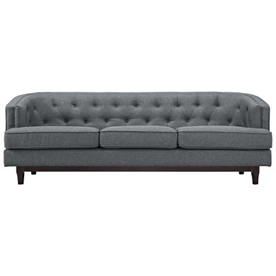 Sofas and Loveseat Modway Furniture Coast Gray EEI-2131-GRY 889654040385 Sofas and Armchairs GrayGrey Chaise LoungeLoveseat Love sea Polyester Contemporary Contemporary/Mode Sofa Set setTufted tufting Complete Vanity Sets 