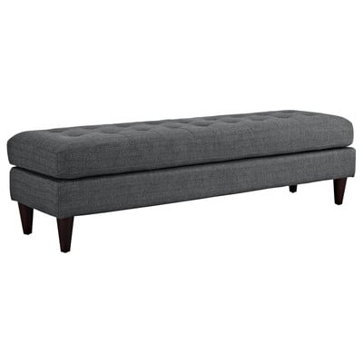 Ottomans and Benches Modway Furniture Empress Gray EEI-2137-DOR 889654040682 Benches and Stools Black ebonyGray Grey Complete Vanity Sets 