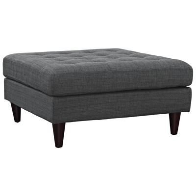 Ottomans and Benches Modway Furniture Empress Gray EEI-2139-DOR 889654040866 Benches and Stools Black ebonyGray Grey Complete Vanity Sets 