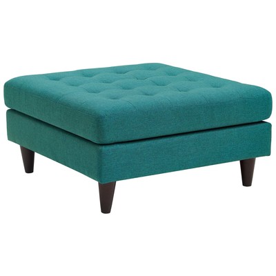 Ottomans and Benches Modway Furniture Empress Teal EEI-2139-TEA 889654110279 Benches and Stools Black ebonyBlue navy teal turq 