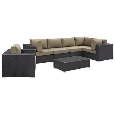Modway Furniture Outdoor Sofas and Sectionals, Sectional,Sofa, Espresso, Complete Vanity Sets, Sofa Sectionals, 889654044451, EEI-2157-EXP-MOC-SET