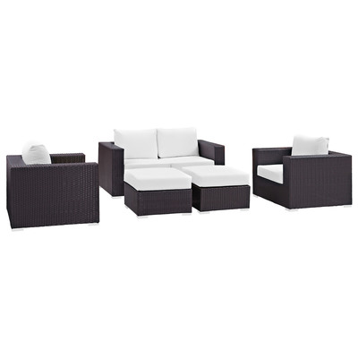 Modway Furniture Outdoor Sofas and Sectionals, White,snow, Loveseat,Sectional,Sofa, Espresso,White, Complete Vanity Sets, Sofa Sectionals, 889654044574, EEI-2158-EXP-WHI-SET