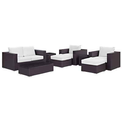 Outdoor Sofas and Sectionals Modway Furniture Convene Espresso White EEI-2159-EXP-WHI-SET 889654044642 Sofa Sectionals White snow Loveseat Sectional Sofa Espresso White Complete Vanity Sets 