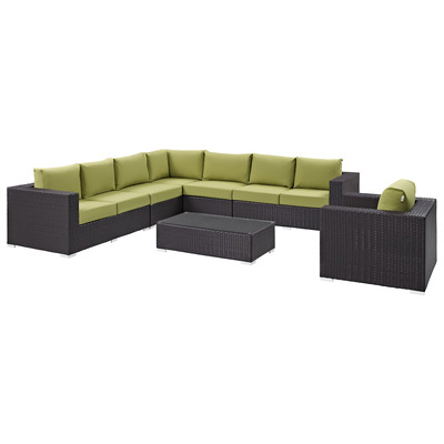 Modway Furniture Outdoor Sofas and Sectionals, Sectional,Sofa, Espresso, Complete Vanity Sets, Sofa Sectionals, 889654044826, EEI-2162-EXP-PER-SET