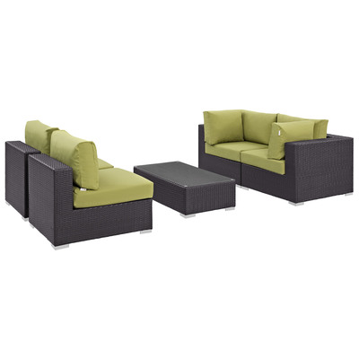 Modway Furniture Outdoor Sofas and Sectionals, Sectional,Sofa, Espresso, Complete Vanity Sets, Sofa Sectionals, 889654044895, EEI-2163-EXP-PER-SET