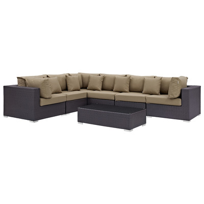 Modway Furniture Outdoor Sofas and Sectionals, Sectional,Sofa, Espresso, Complete Vanity Sets, Sofa Sectionals, 889654045229, EEI-2168-EXP-MOC-SET