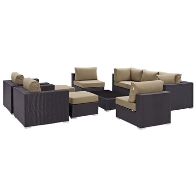 Modway Furniture Outdoor Sofas and Sectionals, Sectional,Sofa, Espresso, Complete Vanity Sets, Sofa Sectionals, 889654045298, EEI-2169-EXP-MOC-SET