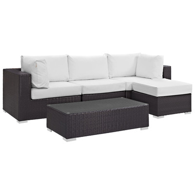 Modway Furniture Outdoor Sofas and Sectionals, White,snow, Sectional,Sofa, Espresso,White, Complete Vanity Sets, Sofa Sectionals, 889654045540, EEI-2172-EXP-WHI-SET