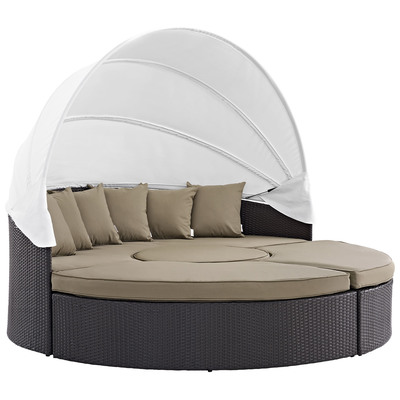 Outdoor Beds Modway Furniture Convene Espresso Mocha EEI-2173-EXP-MOC-SET 889654045557 Daybeds and Lounges Aluminum Frame Aluminum Alumin Aluminum Synthetic Rattan Daybed With Canopy Complete Vanity Sets 