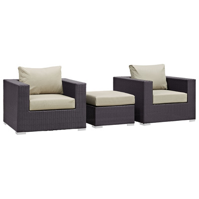 Modway Furniture Outdoor Sofas and Sectionals, Beige,Cream,beige,ivory,sand,nude, Loveseat,Sectional,Sofa, Espresso, Complete Vanity Sets, Sofa Sectionals, 889654045618, EEI-2174-EXP-BEI-SET