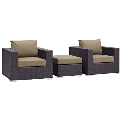 Modway Furniture Outdoor Sofas and Sectionals, Loveseat,Sectional,Sofa, Espresso, Complete Vanity Sets, Sofa Sectionals, 889654045625, EEI-2174-EXP-MOC-SET