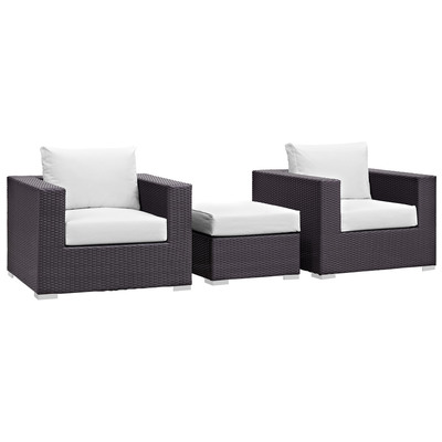 Modway Furniture Outdoor Sofas and Sectionals, White,snow, Loveseat,Sectional,Sofa, Espresso,White, Complete Vanity Sets, Sofa Sectionals, 889654045670, EEI-2174-EXP-WHI-SET