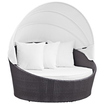 Outdoor Beds Modway Furniture Convene Espresso White EEI-2175-EXP-WHI 889654045731 Daybeds and Lounges White snow Aluminum Frame Aluminum Alumin Aluminum Synthetic Rattan Daybed With Canopy Complete Vanity Sets 