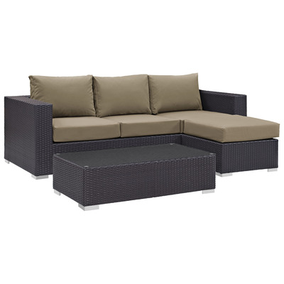 Modway Furniture Outdoor Sofas and Sectionals, Loveseat,Sectional,Sofa, Espresso, Complete Vanity Sets, Sofa Sectionals, 889654045878, EEI-2178-EXP-MOC-SET