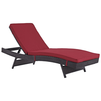 Outdoor Sofas and Sectionals Modway Furniture Convene Espresso Red EEI-2179-EXP-RED 889654045960 Daybeds and Lounges Red Burgundy ruby Sectional Sofa Espresso Red Complete Vanity Sets 