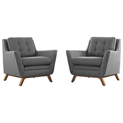 Modway Furniture Sofas and Loveseat, GrayGrey, Chaise,LoungeLoveseat,Love seatSofa, Mid-Century,Edloe Finch,mid century,midcentury, Sofa Set,setTufted,tufting, Complete Vanity Sets, Sofas and Armchairs, 889654078579, EEI-2185-DOR-SET