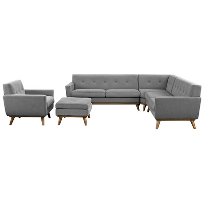 Modway Furniture Sofas and Loveseat, GrayGrey, Loveseat,Love seatSectional,Sofa, Sofa Set,set, Complete Vanity Sets, Sofas and Armchairs, 889654050643, EEI-2186-GRY-SET