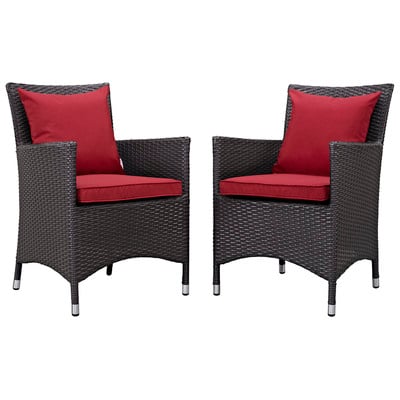 Outdoor Dining Sets Modway Furniture Convene Espresso Red EEI-2188-EXP-RED-SET 889654055426 Bar and Dining Red Burgundy ruby Espresso Complete Vanity Sets 