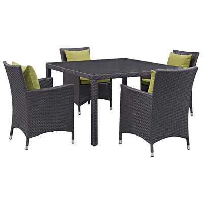 Outdoor Dining Sets Modway Furniture Convene Espresso Peridot EEI-2191-EXP-PER-SET 889654055563 Bar and Dining Espresso Complete Vanity Sets 