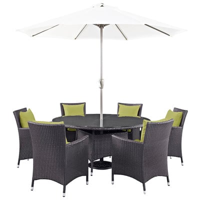 Outdoor Dining Sets Modway Furniture Convene Espresso Peridot EEI-2194-EXP-PER-SET 889654055815 Bar and Dining Espresso Complete Vanity Sets 