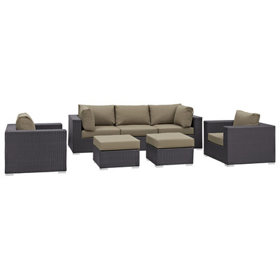 Modway Furniture Outdoor Sofas and Sectionals, Sectional,Sofa, Espresso, Complete Vanity Sets, Sofa Sectionals, 889654060444, EEI-2200-EXP-MOC-SET