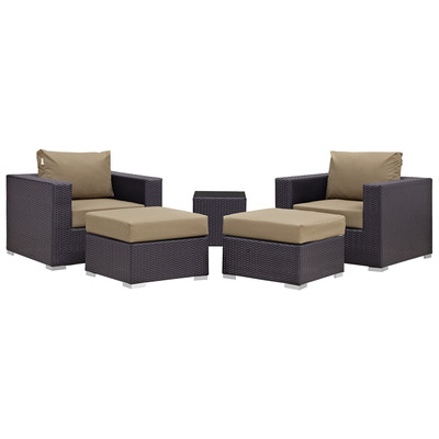 Modway Furniture Outdoor Sofas and Sectionals, Sectional,Sofa, Espresso, Complete Vanity Sets, Sofa Sectionals, 889654060512, EEI-2201-EXP-MOC-SET