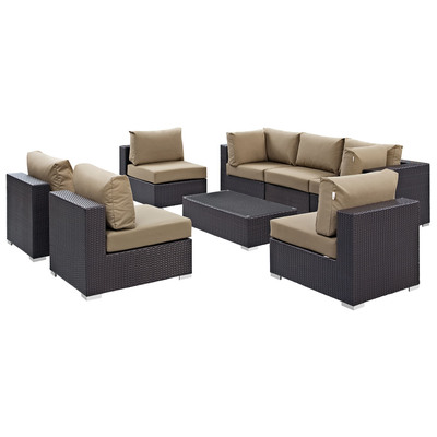 Modway Furniture Outdoor Sofas and Sectionals, Sectional,Sofa, Espresso, Complete Vanity Sets, Sofa Sectionals, 889654060796, EEI-2205-EXP-MOC-SET