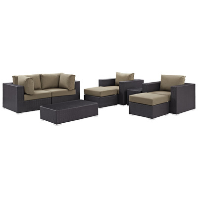 Modway Furniture Outdoor Sofas and Sectionals, Sectional,Sofa, Espresso, Complete Vanity Sets, Sofa Sectionals, 889654060864, EEI-2206-EXP-MOC-SET