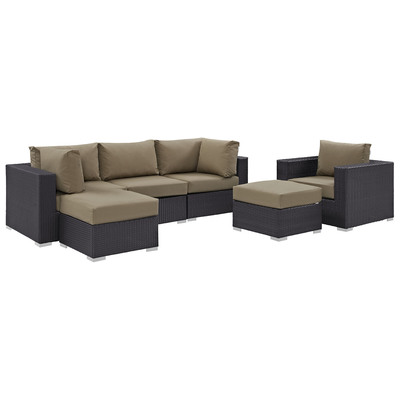 Modway Furniture Outdoor Sofas and Sectionals, Sectional,Sofa, Espresso, Complete Vanity Sets, Sofa Sectionals, 889654060932, EEI-2207-EXP-MOC-SET