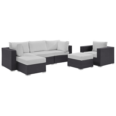 Modway Furniture Outdoor Sofas and Sectionals, White,snow, Sectional,Sofa, Espresso,White, Complete Vanity Sets, Sofa Sectionals, 889654060987, EEI-2207-EXP-WHI-SET