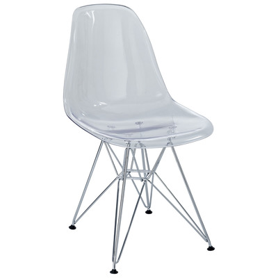 Dining Room Chairs Modway Furniture Paris Clear EEI-220-CLR 848387005238 Dining Chairs Side Chair Wire Clear Wire 